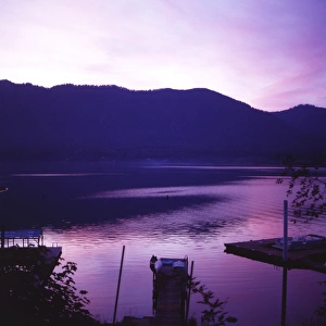 Sunset on Lake Quinault, Olympic National Park, UNESCO World Heritage Site, Washington Sunset on Lake Quinault, Olympic National Park, UNESCO World Heritage Site, Washington