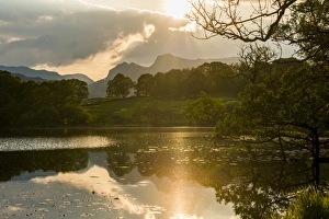 Sunset at Loughrigg Tarn near Ambleside, Lake District National Park, Cumbria, England Sunset at Loughrigg Tarn near Ambleside, Lake District National Park, Cumbria, England