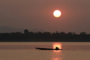 Mekong River Sunset Prints: Sunset over the Mekong river