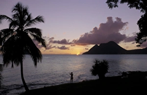 Central America Coastlines Prints: Sunset, Morne Larcher
