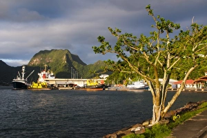 Sunset in the Pago Pago harbour, Tutuila Island, American Samoa, South Pacific, Pacific Sunset in the Pago Pago harbour, Tutuila Island, American Samoa, South Pacific, Pacific