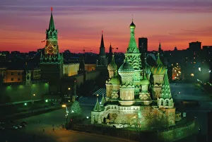Moscow Cityscape Photography Prints: Sunset over Red Square