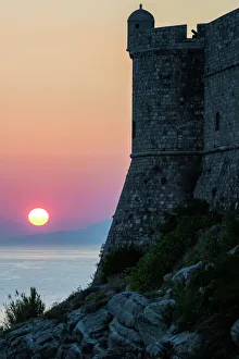 Sunset at the Walls of Old Town, Dubrovnik, UNESCO World Heritage Site, Croatia, Europe Sunset at the Walls of Old Town, Dubrovnik, UNESCO World Heritage Site, Croatia, Europe