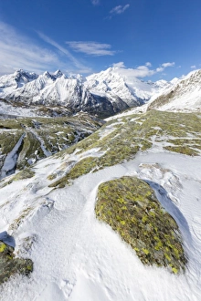 Sunshine and snow at Alpe Fora with Monte Disgrazia in the background, Malenco Valley Sunshine and snow at Alpe Fora with Monte Disgrazia in the background, Malenco Valley
