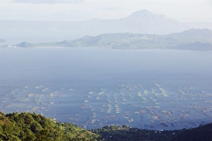 Taal Volcano Print featuring a crater lake within Lake Taal