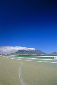 Outdoor Travel Destination Prints: Table Mountain from Bloubergstrand