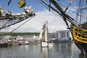 Whitehaven Harbour Prints: Tall ship activity in inner harbour, Whitehaven. Cumbria, England, United Kingdom, Europe
