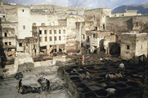 Moroccan Architecture Images Prints: Tannery, Fez