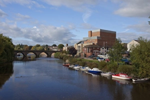Theatres Prints: Shrewsbury Print: Theatre Severn and Welsh Bridge