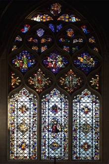 Thomas Becket stained glass window dating from around 1320, Christ Church College Cathedral Thomas Becket stained glass window dating from around 1320, Christ Church College Cathedral
