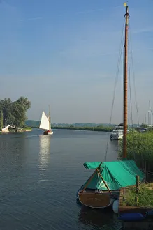 Prints of Thurne Broad, Norfolk, England, United Kingdom, Europe Thurne Prints: Thurne Broad Print - A serene water scene in Norfolk, England