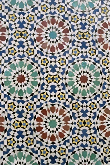 Prints of Detail of tilework, the Royal Palace, Fez, Morocco, North Africa, Africa Fez Prints: Detail of Moroccan Tilework Print