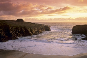 UK Beach Landscapes Prints: Tiny sandy bay of Port Sto