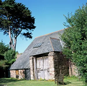 Historic Buildings UK Prints: Tithe barn, Dunster, Somerset, England, United Kingdom, Europe