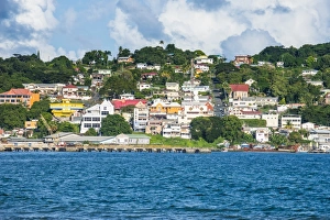 The town of Scarborough, Tobago, Trinidad and Tobago, West Indies, Caribbean The town of Scarborough, Tobago, Trinidad and Tobago, West Indies, Caribbean