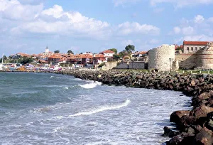 Prints of Town and walls of Nesebar, Bulgaria, Europe Bulgaria Prints: Nesebar Town and Walls Print