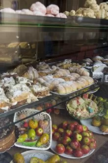 Images Dated 15th January 2000: Traditional marzipan fruits and pastries in shop window