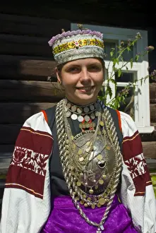 Prints of Traditionally dressed Setu woman from a local tribe in South East Estonia, Estonia, Baltic States, Europe Estonia Prints: Traditionally dressed Setu woman Print