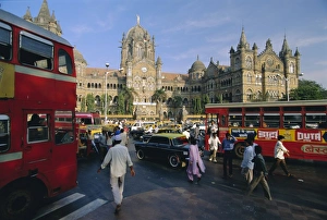 Victoria Railway Terminus Print, Mumbai Street Scene