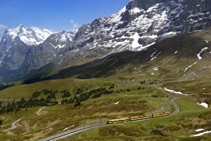 Train from Grindelwald on route to Kleine Scheidegg Train from Grindelwald on route to Kleine Scheidegg