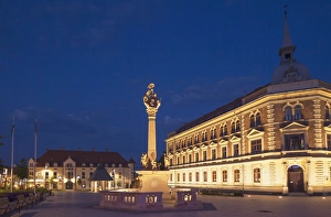Trinity Column Print in Main Square, Keszthely