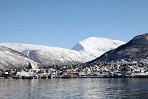 Tromsdalen and the Cathedral of the Arctic opposite Tromso, Troms, Norway, Scandinavia, Europe Tromsdalen and the Cathedral of the Arctic opposite Tromso, Troms, Norway, Scandinavia, Europe