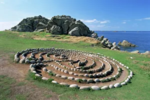 Prints of Troy Town maze, St. Agnes, Isles of Scilly, United Kingdom, Europe Related Image Prints: Troy Town Maze Print, St. Agnes Isles of Scilly UK Europe
