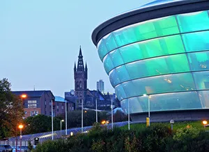 Twilight view of the Hydro, Glasgow, Scotland, United Kingdom, Europe Twilight view of the Hydro, Glasgow, Scotland, United Kingdom, Europe