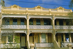 Melbourne Architecture Prints: Typical architecture with cast iron lacework. Melbourne, Victoria, Australia