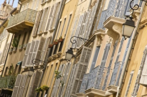 European Building Facade Prints: Typical building facade, Old Aix, Aix en Provence, Provence, France, Europe