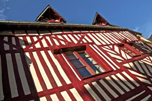 European Half Timbered House Prints: Typical half timbered Norman house, Honfleur, Calvados, Normandy, France, Europe
