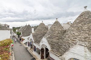 The typical huts called Trulli built with dry stone with a conical roof, Alberobello The typical huts called Trulli built with dry stone with a conical roof, Alberobello