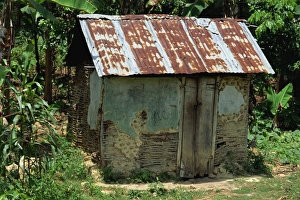 West Indies Travel Photography Prints: Typical rural shack of plaster