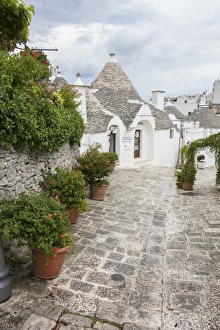 The typical Trulli built with dry stone with a conical roof, Alberobello, UNESCO The typical Trulli built with dry stone with a conical roof, Alberobello, UNESCO