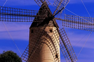 Mallorca Travel Destination Prints: Typical windmill