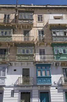 European Window Design Prints: Typical window architecture, Valletta, Malta, Europe