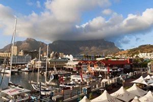 Table Mountain Print with V&A Waterfront, Cape Town