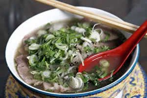 Vietnamese Spicy Sliced Beef and noodle Pho Bo Soup, France, Europe Vietnamese Spicy Sliced Beef and noodle Pho Bo Soup, France, Europe