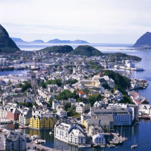 High Angle Photography Europe Prints: View over Alesund