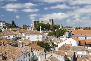 View of the ancient castle of Obidos originated in an early Roman settlement, Obidos View of the ancient castle of Obidos originated in an early Roman settlement, Obidos