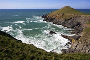 North Cornwall Coast Prints: View of Atlantic surf at Rumps Point, Pentire Headland, North Cornwall