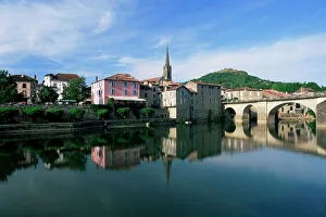 View across the Aveyron River, St. Antonin-Noble-Val, Tarn-et-Garonne, Midi-Pyrenees View across the Aveyron River, St. Antonin-Noble-Val, Tarn-et-Garonne, Midi-Pyrenees