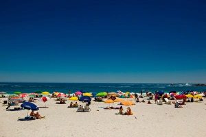 View of beachgoers, Camps Bay, Cape Town, South Africa, Africa View of beachgoers, Camps Bay, Cape Town, South Africa, Africa