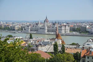 View of Budapest, River Danube and Parliament Buildings from Castle Hill View of Budapest, River Danube and Parliament Buildings from Castle Hill