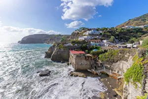 Campania Region Travel Guide Prints: View of coastline from elevated position in Sant'Angelo