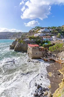 Campania Region Travel Guide Prints: View of coastline from elevated position in Sant'Angelo
