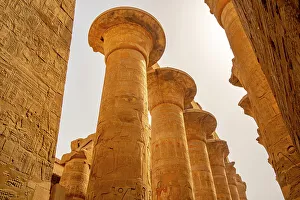 Karnak Temple Columns Prints: View of Columns, Great Hypostyle Hall