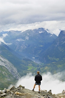 Norway Mountain View Prints: View from Dalsnibba mountain viewpoint