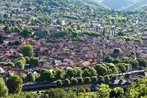 Prints of View of Figeac showcasing rooftops, trees, and buildings in Midi-Pyrenees in France Lot Prints: Midi-Pyrenees Print
