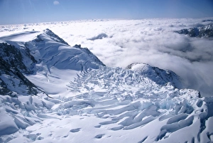 Frozen Glacier Landscape Photo Prints: View of the top of Fox Glacier